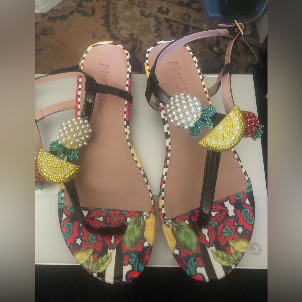 🌴Betsey Johnson Beaded Fruit Sandals - $45 or $40 w/offer 175A
